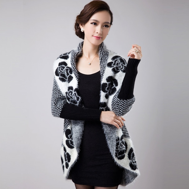 New Autumn Spring Women Sweater Cardigans Casual Warm Female Knitted Sweater Flower Cardigan Sweater Lady