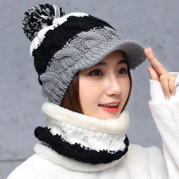Balaclava Women's Knitted Hat Scarf Caps Neck Warmer Winter Hats For Men Women Skullies Beanies Warm Fleece Cap 6 Colors