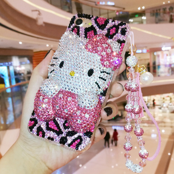 For iphone 8 8Plus Bling Bling 3D Crystal Hello Kitty Cabochon DIY phone Case For iphone X 7 7plus 6 6s 6Plus Luxury Cover