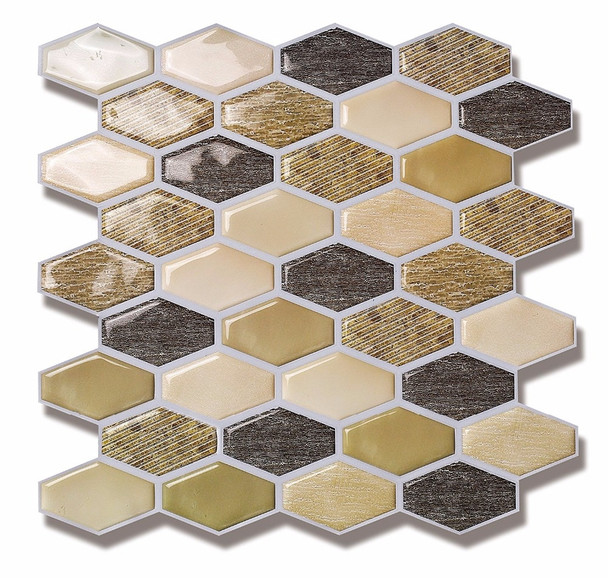 Vinyl Tile For Kitchen Backsplash, Self-adhesive Wall Tile(Beige, 10 Sheets) High Quality 3D Wallpaper 