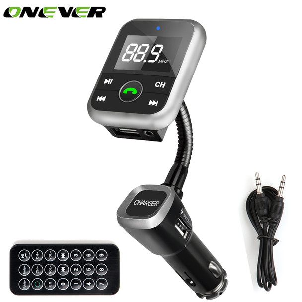 Onever Wireless Handsfree FM Transmitter Bluetooth Car Kit 2.1A USB Car Charger MP3 Player FM Modulator Car MP3 Car Accessories