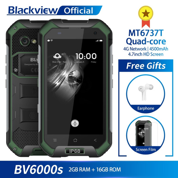 Blackview BV6000S IP68 Waterproof MT6737T Quad-core Android 7.0 2GB RAM 16GB ROM 4.7inch Smartphone 8.0MP Camera 4500mAh Battery