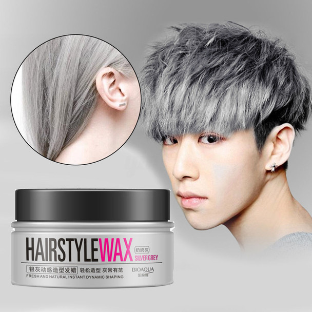 BIOAQUA Unisex Temporary Modeling Gray Silver DIY Hair Color Wax Hair Mud Water Gel Hair Modelling Styling Products 