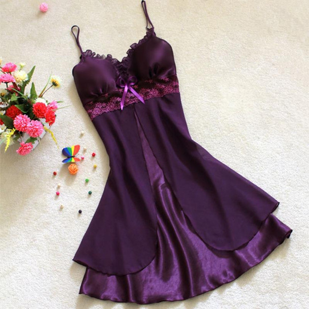 Women's Sexy Lace Short Nightgowns Chiffon Spaghetti Straps Sleepwear Pyjamas For Women