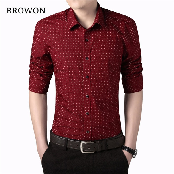 2018 New Autumn Fashion Brand Men Clothes Slim Fit Men Long Sleeve Shirt Men Polka Dot Casual Men Shirt Social Plus Size 5XL