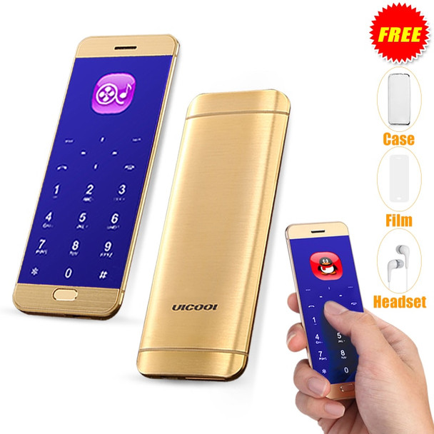 Ultra thin light credit card student lady mobile phone touch key metal body anti lost BT dialer spare mini cellphone P001