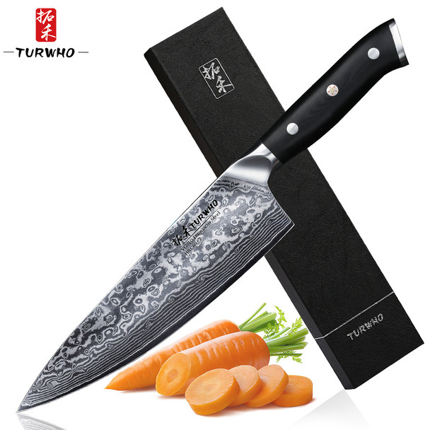 TURWHO Professional Chef Knife 8 inch Gyutou Japanese Damascus Steel High Quality Kitchen Knives Blade Very Sharp Cooking knives