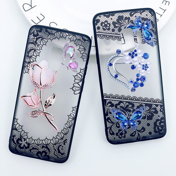 3D Diamond Phone Case For Samsung Galaxy A6 2018 A8 S8 S9 Plus S7 Edge J3 J5 J7 2017 Note 9 Sexy Lace Flower Clear PC Back Cover