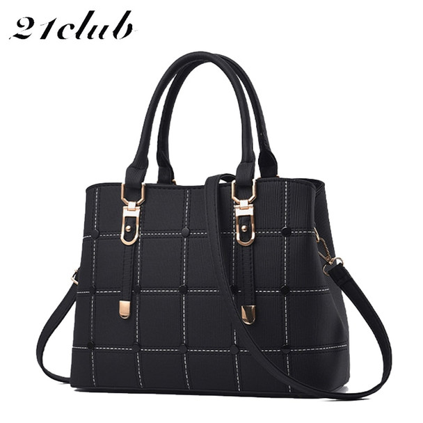 21club Brand Women PU Leather Bag With Large Capacity Crossbody Bag for School and Working Ladies Casual Tote Bag Women Handbags