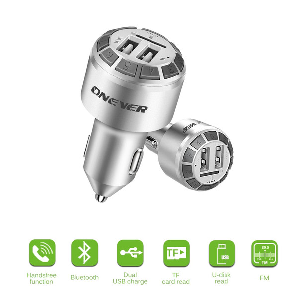 Car FM Transmitter Bluetooth Hands Free Kit Music Player Modulator 3.1A Dual USB Car Charger Support TF USB