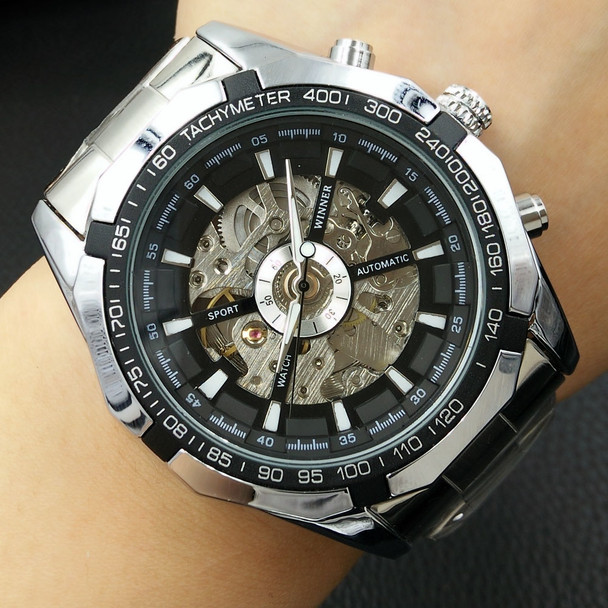 Hot Style Automatic Watches Men Skeleton Mechanical Watch Stainless Steel Wrist Watch Relogio Masulino Drop Shipping