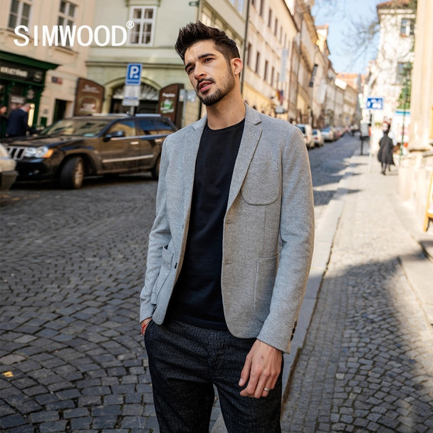 Simwood 2018 New Smart Blazers Men Fashion Suit Casual Slim Fit Blazer Masculino Brand Jackets For Men180352
