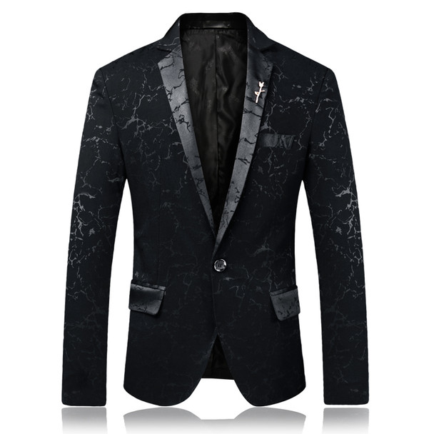 New Brand Printing Men Suits Blazers Wedding Male Tuxedos Slim Fit Blazes Jacket Black Bule Prom Groom Mens Blazer Business