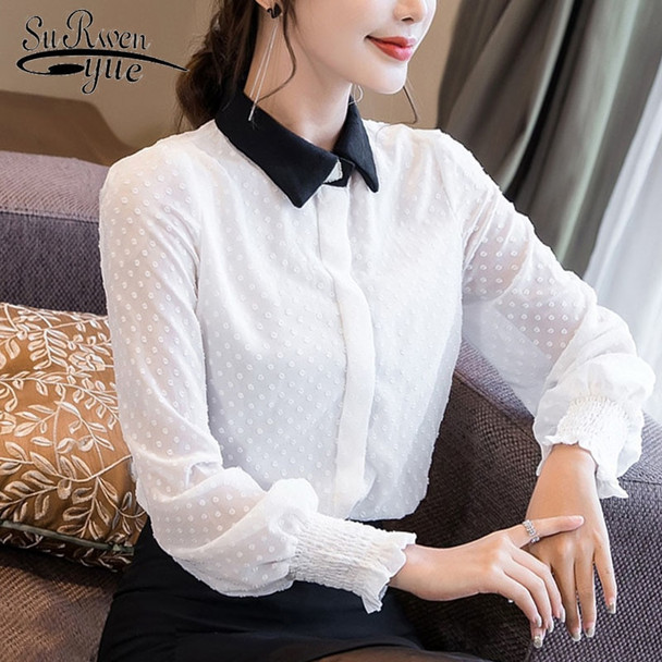 Fashion Womens Tops And Blouses 2019 Long Sleeve Shirt Women Blusa Feminina Ladies Tops Plus Size Chiffon Blouse Shirt 1133 40