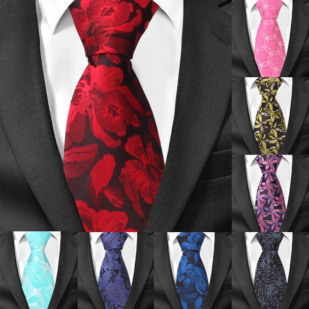 New Silk Ties For Men Jacquard Classic Floral Necktie For Suits Mens Business Neck Tie Cravats 8cm Width Groom Neckties