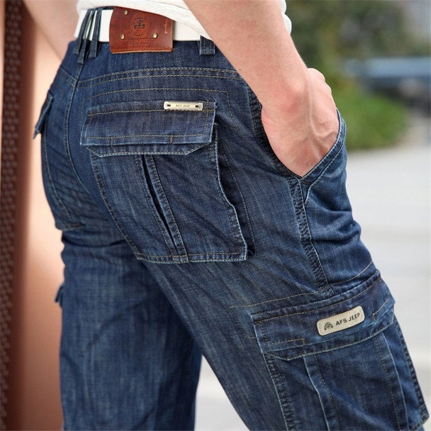 Cargo Jeans Men Big Size 29-40 42 Casual Military Multi-pocket Jeans Male Clothes 2024 New