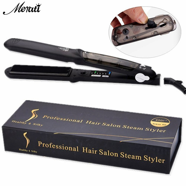 Steam Function Flat Iron Tourmaline Ceramic Vapor Professional Hair Straightener with Argan Oil Infusion Straightening Irons