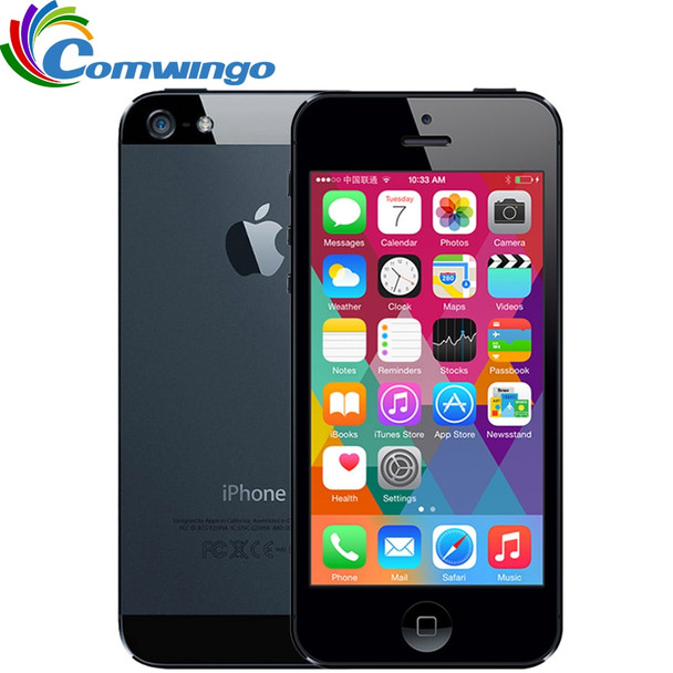 Original Apple iPhone 5 16G ROM WCDMA Mobile phone Dual-core 1G RAM 4.0" 8MP Camera WIFI GPS IOS 7-IOS 9 Optional Smart Phone