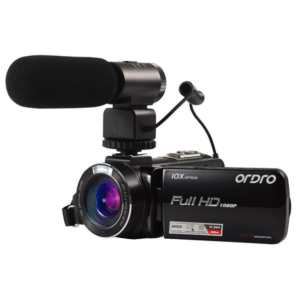 ORDRO HDV-Z82 Video Camera 3.0" TFT LCD Touch Screen  Videocameras Digital Zoom 10X Optical HD Camcorder Camera 24MP HDMI O