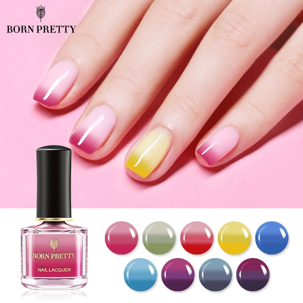 BORN PRETTY 3 Colors Thermal Nail Polish 6ml Temperature Color Changing Nail Art Polish Long Lasting Varnish Manicure 