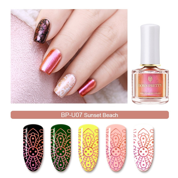 6ml BORN PRETTY Chameleon Pearl Nail Stamping Polish 6ml Image Printing Lacquer Colorful Manicure Stamp Varnish for Nail Plates