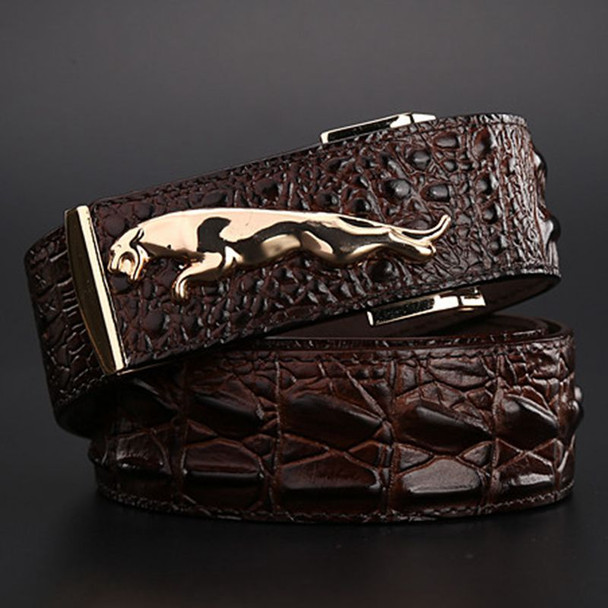 2017 brand new jaguar crocodile style gold belt size 120 cm high quality belts fashion cowboy designer luxury men strap jeans