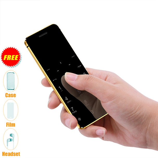  Ulcool V36 Ultrathin Credit Card Cellphone Metal Body Bluetooth Dialer Cell Phone FM MP3 Dual SIM Card Mini Mobile Phone P052