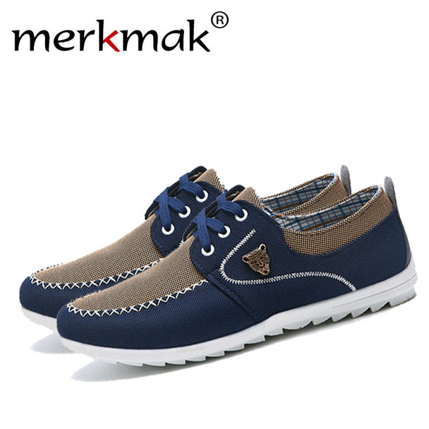 Merkmak Summer Men Shoes Trend Canvas Shoes Male Casual Shoes Men's Low Board Outwear Flats Breathable Driving Shoes Big Size 48