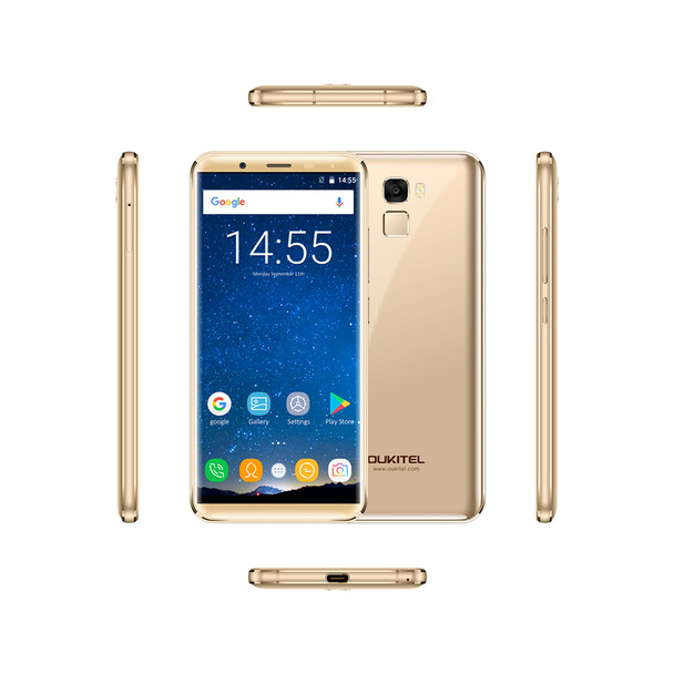 OUKITEL K5000 5.7-inch 4G-LTE Fingerprint Smartphone 5000mAh 4GB RAM 64GB ROM 720*1440P Android 7.0 Front 21MP Back 16MP
