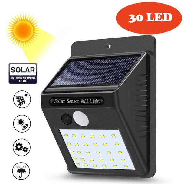 30 LED Outdoor Solar Wall Lamps Garden Light Decoration PIR Motion Sensor Night Security Wall Light Waterproof Wall Lamp x 30 pcs