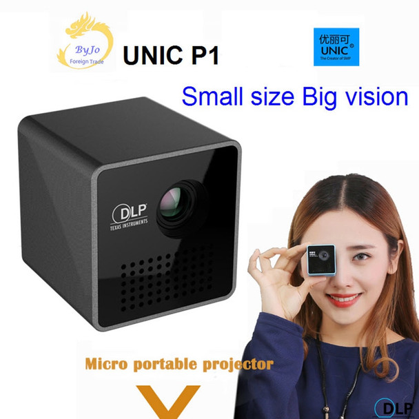 Original UNIC P1 Projector Pocket Home Movie Projector Proyector Beamer Battery Mini DLP P1 projector mini led projector