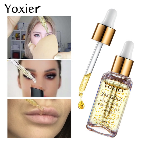 Yoxier Makeup Base Moisturizing Essence15ml Face 24k Gold Elixir Oil Control Professional Matte Serum Brand Foundation Primer