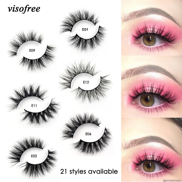 Visofree Mink Lashes 3D Mink Eyelashes 100% Cruelty free Lashes Handmade Reusable Natural Eyelashes Popular False Lashes Makeup 