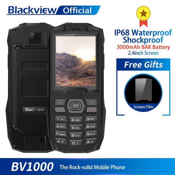 Blackview BV1000 IP68 Waterproof Shockproof Rugged Mobile Phone 2.4inch MTK6261 3000mAh Dual SIM Mini Cell Phone Flashlight