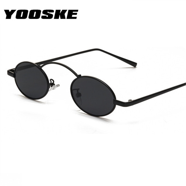 YOOSKE Women Men Sunglasses Round Metal Frame Brand Designer Mirror Eyewears Retro Females Male Sun Glasses UV400