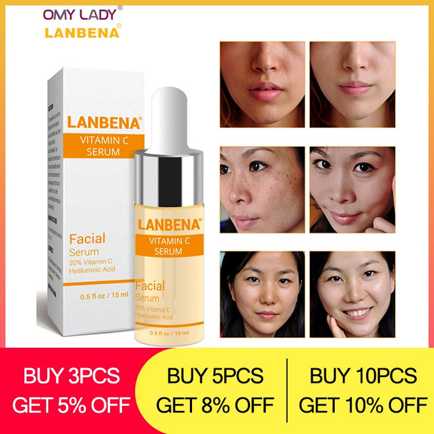 OMY LADY LANBENA Vitamin C Essence Skin Care Whitening Serum Hyaluronic Acid Face Cream Snail Remover Freckle Spots Anti-aging