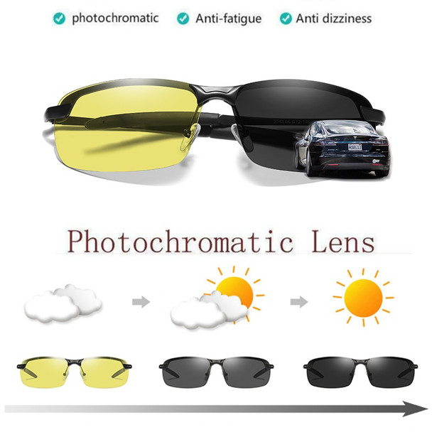  Photochromic Sunglasses Men Polarized Chameleon Glasses Male Change Color Sun Glasses Day Night Vision Black Driving Eyewear