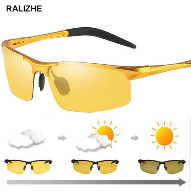  High Quality Men Day Night Vision Glasses Polarized Photochromic Discoloration Lens Anti-glare UV400 Yellow Driving Goggle Sport