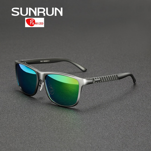 SUNRUN Aluminum Magnesium Men Polarized Sunglasses Mirrored Sun Glasses Brand Design Male Driving Glasses gafas de sol 8587
