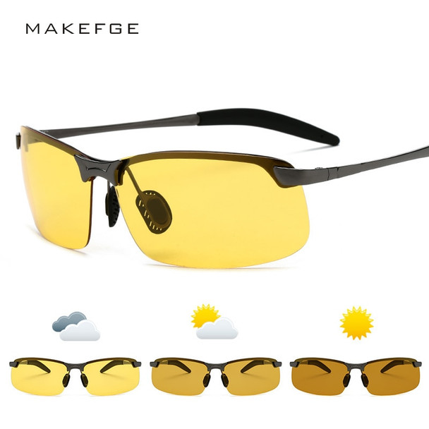 2019 New Photochromic Sunglasses Men Polarized Goggle Male Change Color Sun Glasses Day Night Vision Driving UV400 Yellow shades