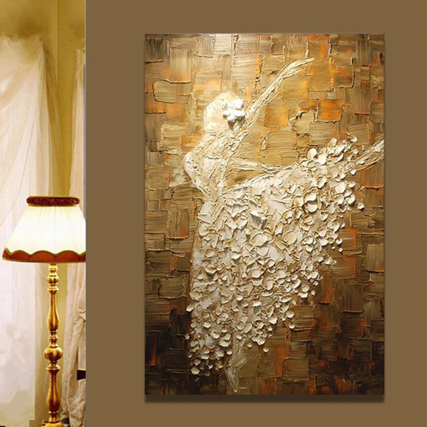 Large Handmade Painting Gift Handpainted Abstract Oil Paintings on Canvas Home Decor Wall Art Knife White Ballet Dancer Pictures