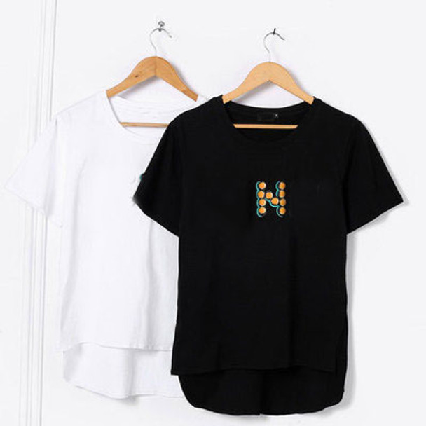 2019 New Fashion Brand Cotton T-shirt Rivet T-shirt Women Summer T-shirt KZ0429-4