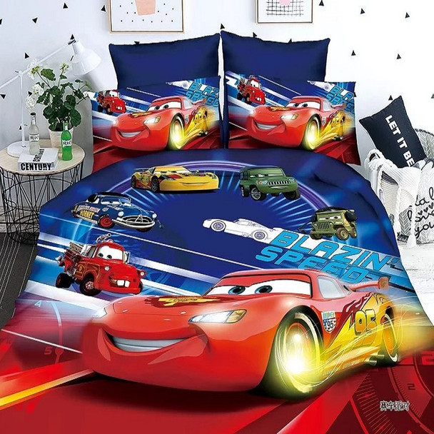 Disney Mc Queen Cars Kids Bedding Set 1.2m Bed Boys Duvet Cover Bed Sheet Pillow Cases Twin Single Size Kids Birthday Gift 