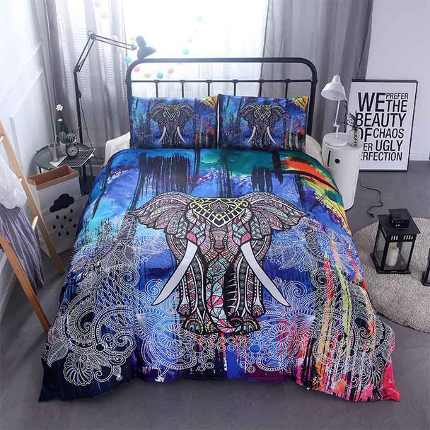 Home Textile 3D Mandala Elephant bedding set Single Double Queen Size Boho Bed Linen Duvet Cover Bed Sheet Pillowcase/bed Sets