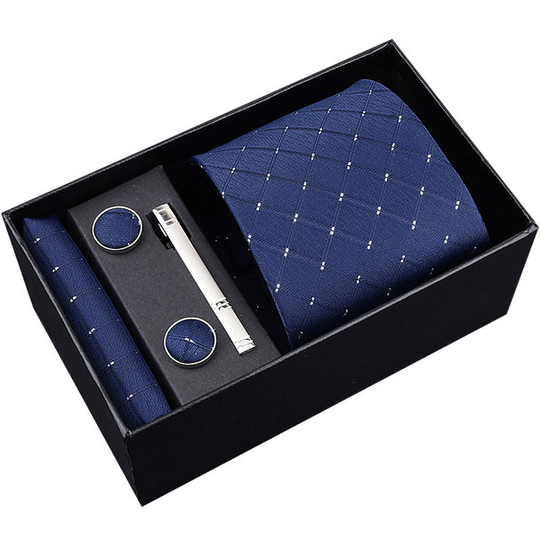 3.35 inch(8 cm) Wide Tie Set Gift Box Packing For Men Handkerchief Cufflink Man Necktie Formal Business Ties Wedding Bridegroom