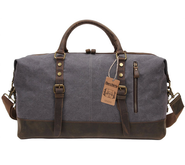 Vintage Military Canvas Leather Big Duffle Bag Men Travel Bags Carry on Travel Luggage bags Large Road Weekend Tote Handbag