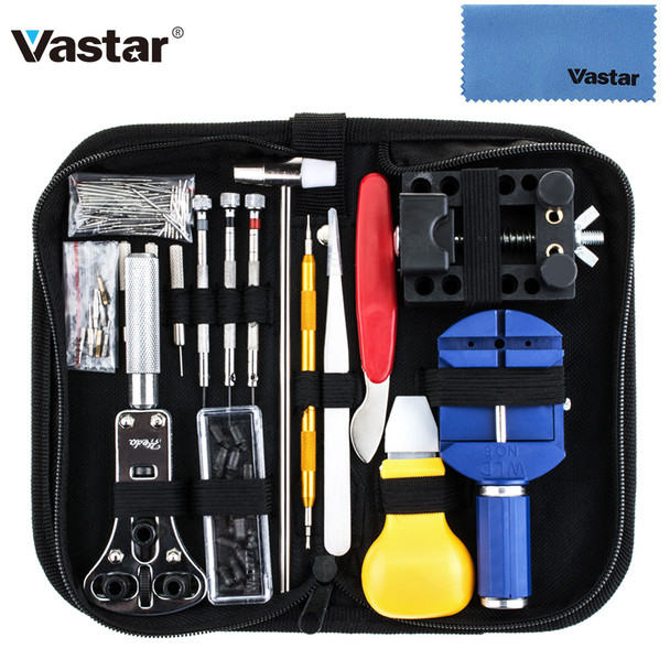 Vastar 147 PCS Metal Watch adjustment  Repair Tool Kit Set Band Case Opener Link Spring Bar Remover Watchmaker Tools