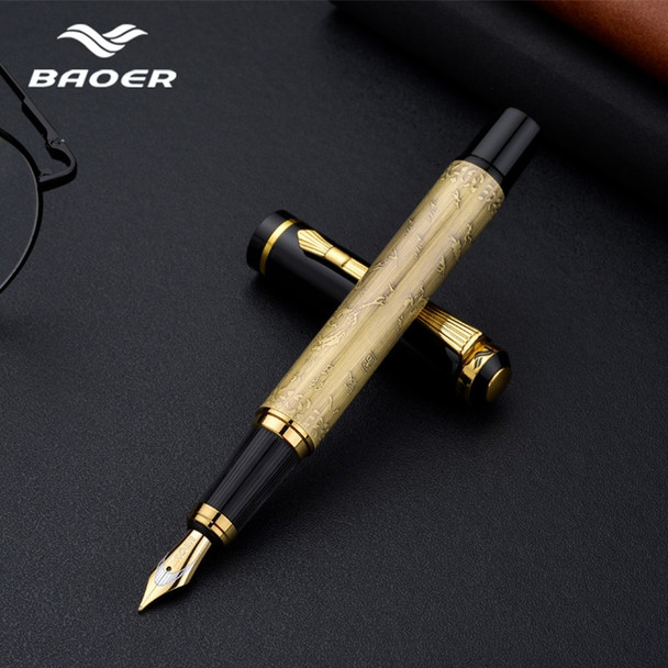 High quality metal pen baoer fountain pen luxury pluma fuente stylo plume luxury gift stationery ink pen boligrafos de marca luj