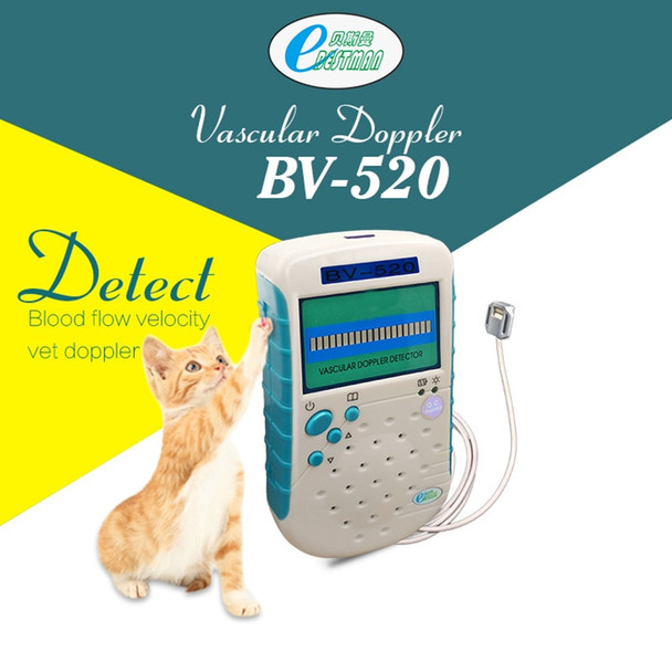 Veterinary Vascular Doppler 9mhz Flat Probe Detect Animal Blood Flow Velocity Vet Doppler Ultrasound BV520 Pet Health Products