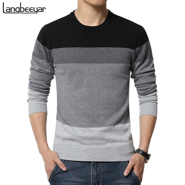  2019 New Autumn Fashion Brand Casual Sweater O-Neck Striped Slim Fit Knitting Mens Sweaters And Pullovers Men Pullover Men M-5XL
